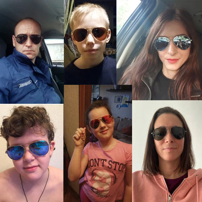 Aviator Polarized Sunglasses for Youth by ROSYBEE, Small 54mm Pilot Shades with Original Case for Older Boys, Girls and Narrow Faces