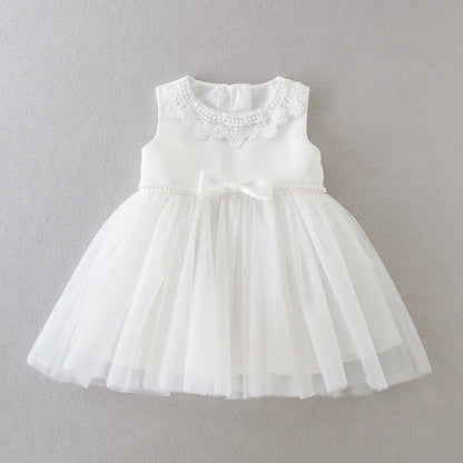 Baby Baptism Gown for Girls with Long Sleeves, Lace Details and Cotton Lining, Dress and Cap Set for Christening and First Birthday Photos