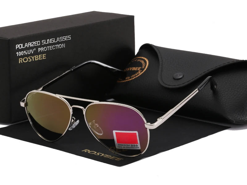 Aviator Polarized Sunglasses for Youth by ROSYBEE, Small 54mm Pilot Shades with Original Case for Older Boys, Girls and Narrow Faces
