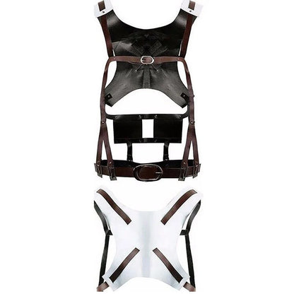 Attack on Titan Cosplay Costume Set with Jacket, Green Cloak, Skirt and Straps, Levi, Mikasa, Eren and Hange Options for Halloween