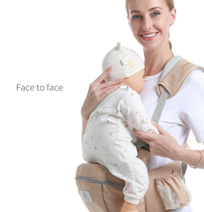Baby Hip Seat Sling with Padded Shoulder Strap, Contrast Trim and Zipper Storage Pockets, Waist Seat Carrying Accessory in Multiple Colors
