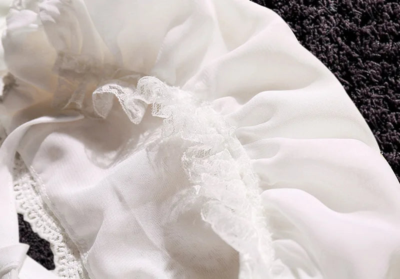 Baby Baptism Gown for Girls with Long Sleeves, Lace Details and Cotton Lining, Dress and Cap Set for Christening and First Birthday Photos