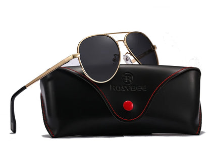 Aviator Polarized Sunglasses for Youth by ROSYBEE, Small 54mm Pilot Shades with Original Case for Older Boys, Girls and Narrow Faces