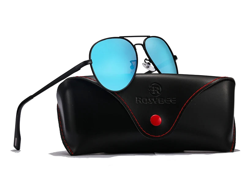 Aviator Polarized Sunglasses for Youth by ROSYBEE, Small 54mm Pilot Shades with Original Case for Older Boys, Girls and Narrow Faces