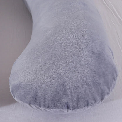 Pregnancy Pillow for Side Sleeping, U-Shaped Maternity Body Cushion with Detachable Polyester Cover and Head, Waist & Leg Support