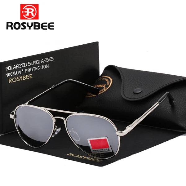 Aviator Polarized Sunglasses for Youth by ROSYBEE, Small 54mm Pilot Shades with Original Case for Older Boys, Girls and Narrow Faces