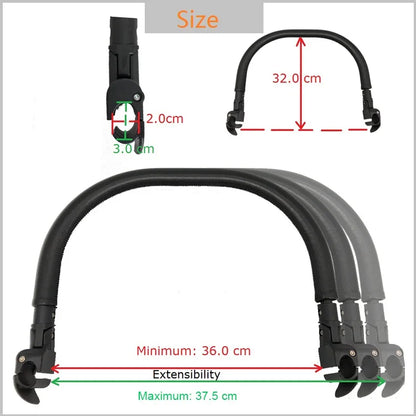 Stroller Bumper Bar Armrest by MomTan for Babyzen YOYO, YOYO 2 and YOYO 3 Frames, PU Leather, EVA or Rubber Surface Options for Pushchairs