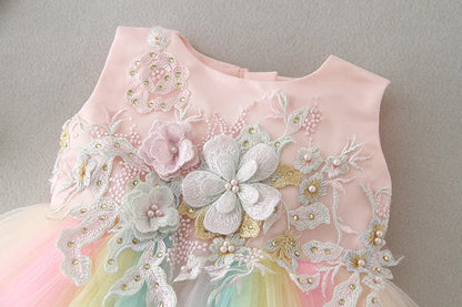 Baby Baptism Gown for Girls with Long Sleeves, Lace Details and Cotton Lining, Dress and Cap Set for Christening and First Birthday Photos