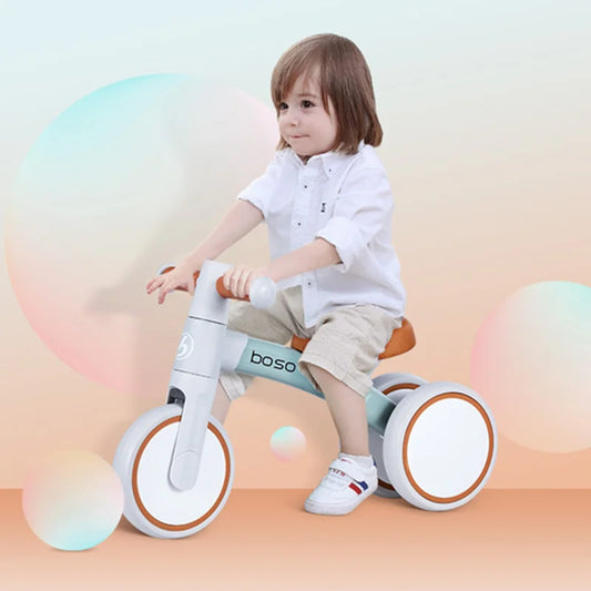 Three-Wheel Baby Balance Bike by ALWAYSME, Lightweight Aluminum Alloy Frame and TPU Wheels for Toddler Riding Play, Ages 12–36 Months