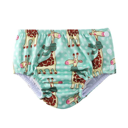 Reusable Baby Swim Diaper, Babyland 1-Piece Washable Swimming Nappy with Side Snaps, Polyester Mesh Lining and S–XL Options for Pool Days