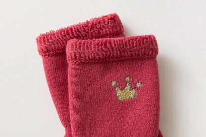 Baby Terry Cotton Socks 3-Pair Set, Thick Non-Slip Socks for Newborns, Infants and Toddlers Ages 0-5 Years for Cozy Fall and Winter Wear