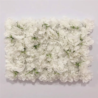 Artificial Flower Wall Panels with Fabric Roses, 40 x 60 cm Reusable Floral Backdrop for Baby Showers, Weddings, Birthdays & Home Decor