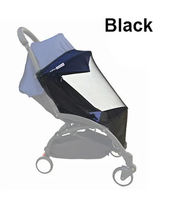 Stroller Mosquito Net with Foot Pocket, Black Polyester Mesh Insect Cover for YOYO-Style Pushchairs, Outdoor Park Walks and Family Travel