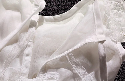 Baby Baptism Gown for Girls with Long Sleeves, Lace Details and Cotton Lining, Dress and Cap Set for Christening and First Birthday Photos
