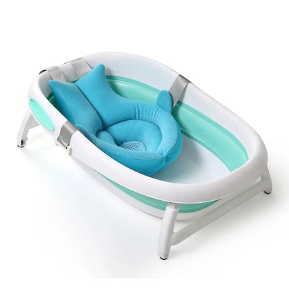 Shark Baby Bath Cushion with Padded Sides, Mesh Center and Attachment Straps, Foldable Blue or Pink Bath Pad for Adult-Supervised Infant Bathing