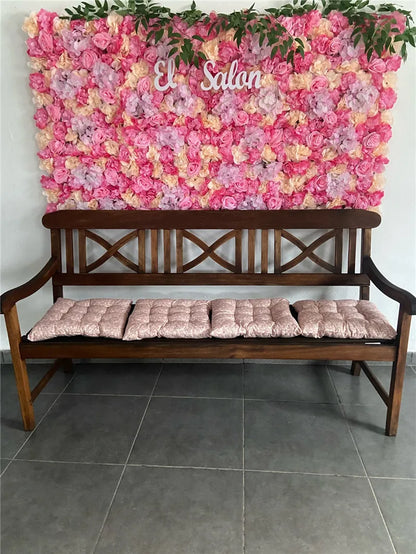 Artificial Flower Wall Panels with Fabric Roses, 40 x 60 cm Reusable Floral Backdrop for Baby Showers, Weddings, Birthdays & Home Decor