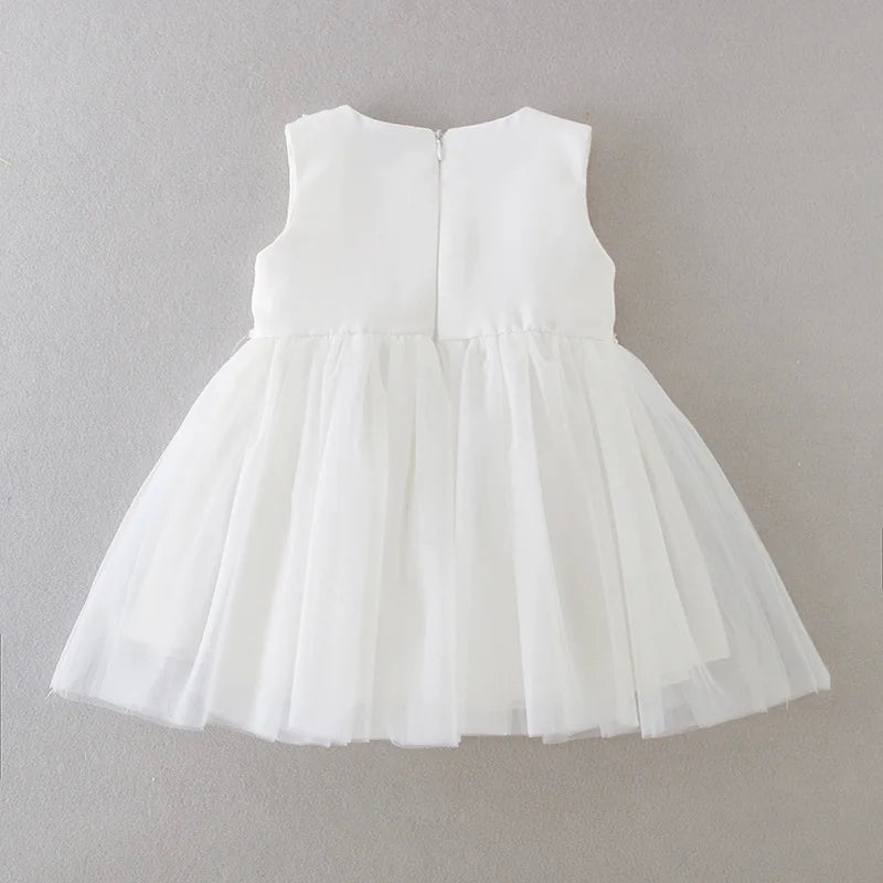 Baby Baptism Gown for Girls with Long Sleeves, Lace Details and Cotton Lining, Dress and Cap Set for Christening and First Birthday Photos