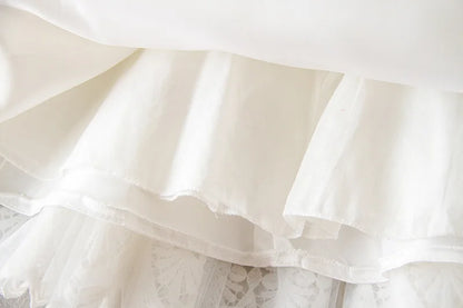 Baby Baptism Gown for Girls with Long Sleeves, Lace Details and Cotton Lining, Dress and Cap Set for Christening and First Birthday Photos