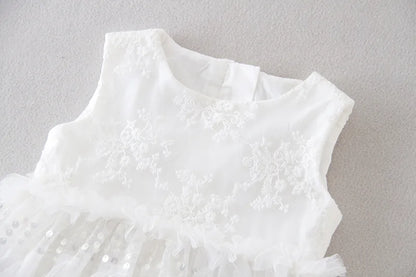 Baby Baptism Gown for Girls with Long Sleeves, Lace Details and Cotton Lining, Dress and Cap Set for Christening and First Birthday Photos