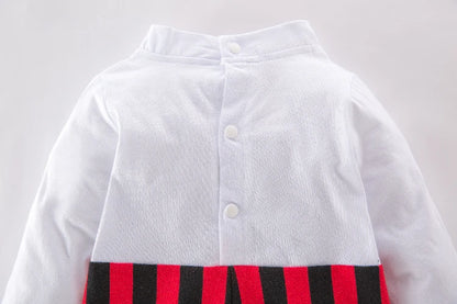 Infant Pirate Romper Costume Set with Vest, Head Scarf and Belt, Cotton Blend Red Stripe Outfit for Baby and Toddler Halloween Parties