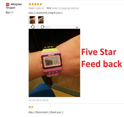 Colorful Link Digital Watch, Kids Block-Inspired Wristwatch with LED Backlight, Adjustable Plastic Band, Alarm, Calendar and Stopwatch for Daily Wear