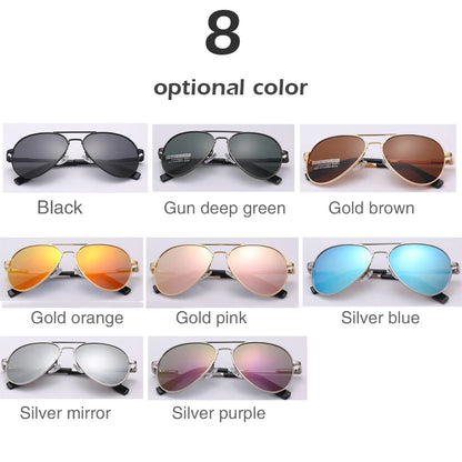 Aviator Polarized Sunglasses for Youth by ROSYBEE, Small 54mm Pilot Shades with Original Case for Older Boys, Girls and Narrow Faces