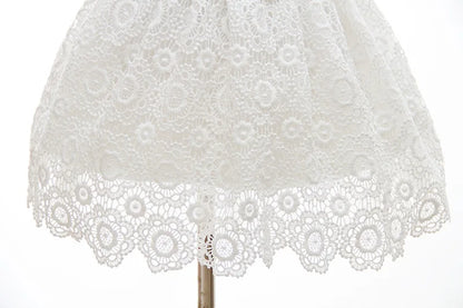 Baby Baptism Gown for Girls with Long Sleeves, Lace Details and Cotton Lining, Dress and Cap Set for Christening and First Birthday Photos