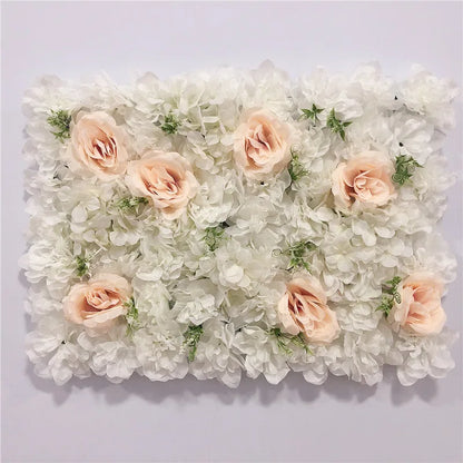 Artificial Flower Wall Panels with Fabric Roses, 40 x 60 cm Reusable Floral Backdrop for Baby Showers, Weddings, Birthdays & Home Decor
