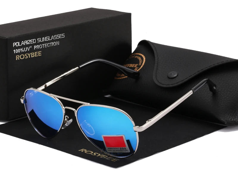 Aviator Polarized Sunglasses for Youth by ROSYBEE, Small 54mm Pilot Shades with Original Case for Older Boys, Girls and Narrow Faces