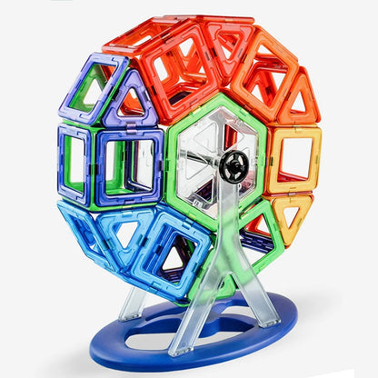 Magnetic Building Blocks for Kids, Large Colorful Geometric Construction Set with 84, 119 or 168 Pieces for Creative STEM Play