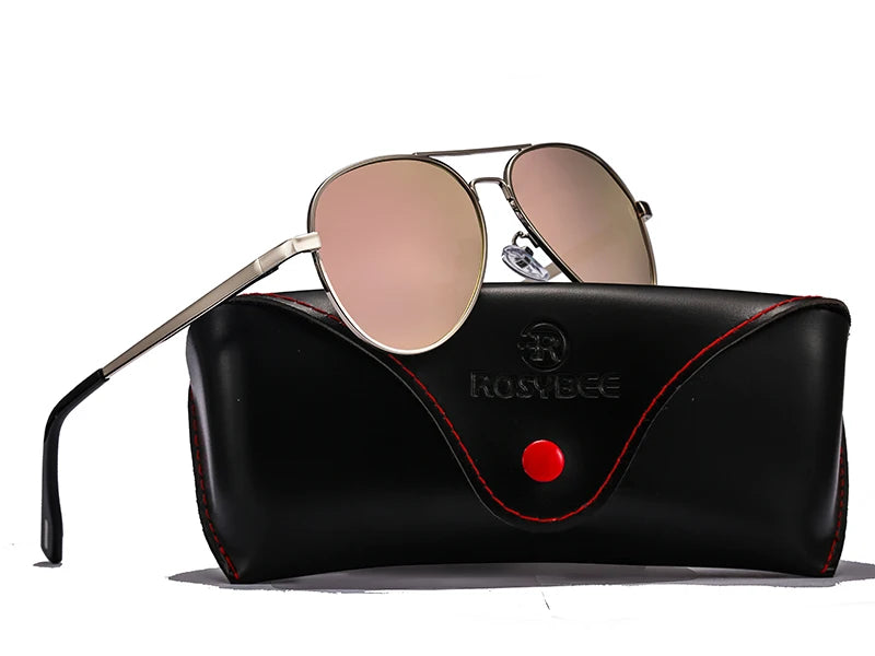 Aviator Polarized Sunglasses for Youth by ROSYBEE, Small 54mm Pilot Shades with Original Case for Older Boys, Girls and Narrow Faces