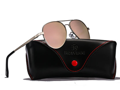 Aviator Polarized Sunglasses for Youth by ROSYBEE, Small 54mm Pilot Shades with Original Case for Older Boys, Girls and Narrow Faces