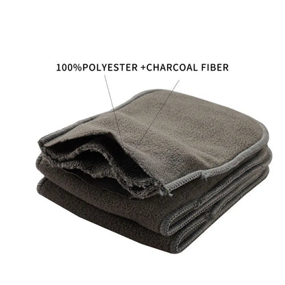 Bamboo Charcoal Diaper Inserts by Happy Flute, Washable 4-Layer Cloth Diaper Pads with Microfiber Core, 35 x 13.5 cm in Multiple Pack Sizes