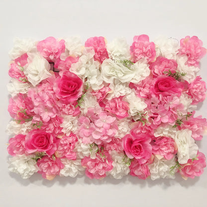 Artificial Flower Wall Panels with Fabric Roses, 40 x 60 cm Reusable Floral Backdrop for Baby Showers, Weddings, Birthdays & Home Decor