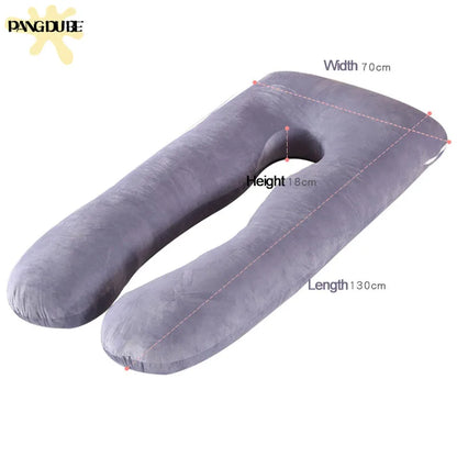 Pregnancy Pillow for Side Sleeping, U-Shaped Maternity Body Cushion with Detachable Polyester Cover and Head, Waist & Leg Support