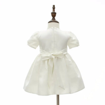 Baby Baptism Gown for Girls with Long Sleeves, Lace Details and Cotton Lining, Dress and Cap Set for Christening and First Birthday Photos