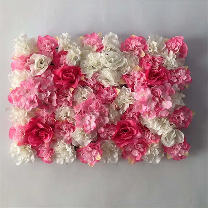 Artificial Flower Wall Panels with Fabric Roses, 40 x 60 cm Reusable Floral Backdrop for Baby Showers, Weddings, Birthdays & Home Decor