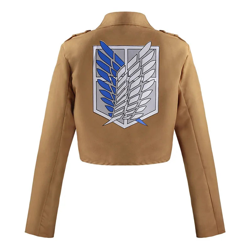Attack on Titan Cosplay Costume Set with Jacket, Green Cloak, Skirt and Straps, Levi, Mikasa, Eren and Hange Options for Halloween