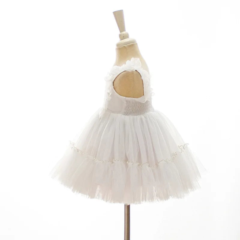 Baby Baptism Gown for Girls with Long Sleeves, Lace Details and Cotton Lining, Dress and Cap Set for Christening and First Birthday Photos