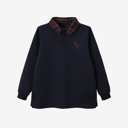 Kids Matching Varsity Outfits, Navy Embroidered Tops, Denim Skirts and Dresses for Babies, Boys and Girls, Sibling Photos and Fall Layering