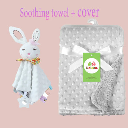 Embroidered Name Baby Blanket and Animal Comforter Options, Personalized Minky Bubble-Texture Keepsake with Single-Item and Two-Piece Gift Choices