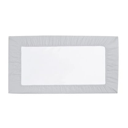 Muslin Cotton Changing Pad Covers 2-Pack with Elastic Edges, Double-Layer Baby Diaper Mat Covers for Newborn Nursery Care and Baby Shower Gifts