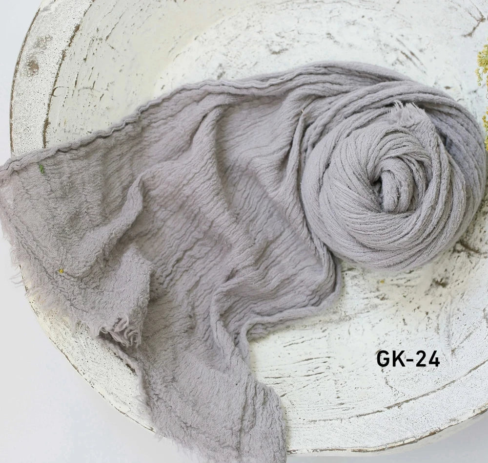Cotton Gauze Newborn Photography Wrap, Stretchy Baby Portrait Prop in Two Sizes with Color Options for Studio Layers and Keepsake Photo Sessions