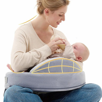 Memory Foam Nursing Pillow with Adjustable Waist Strap and Removable Cover, 22.6 x 14.5 Inch Support Cushion for Supervised Baby Feeding