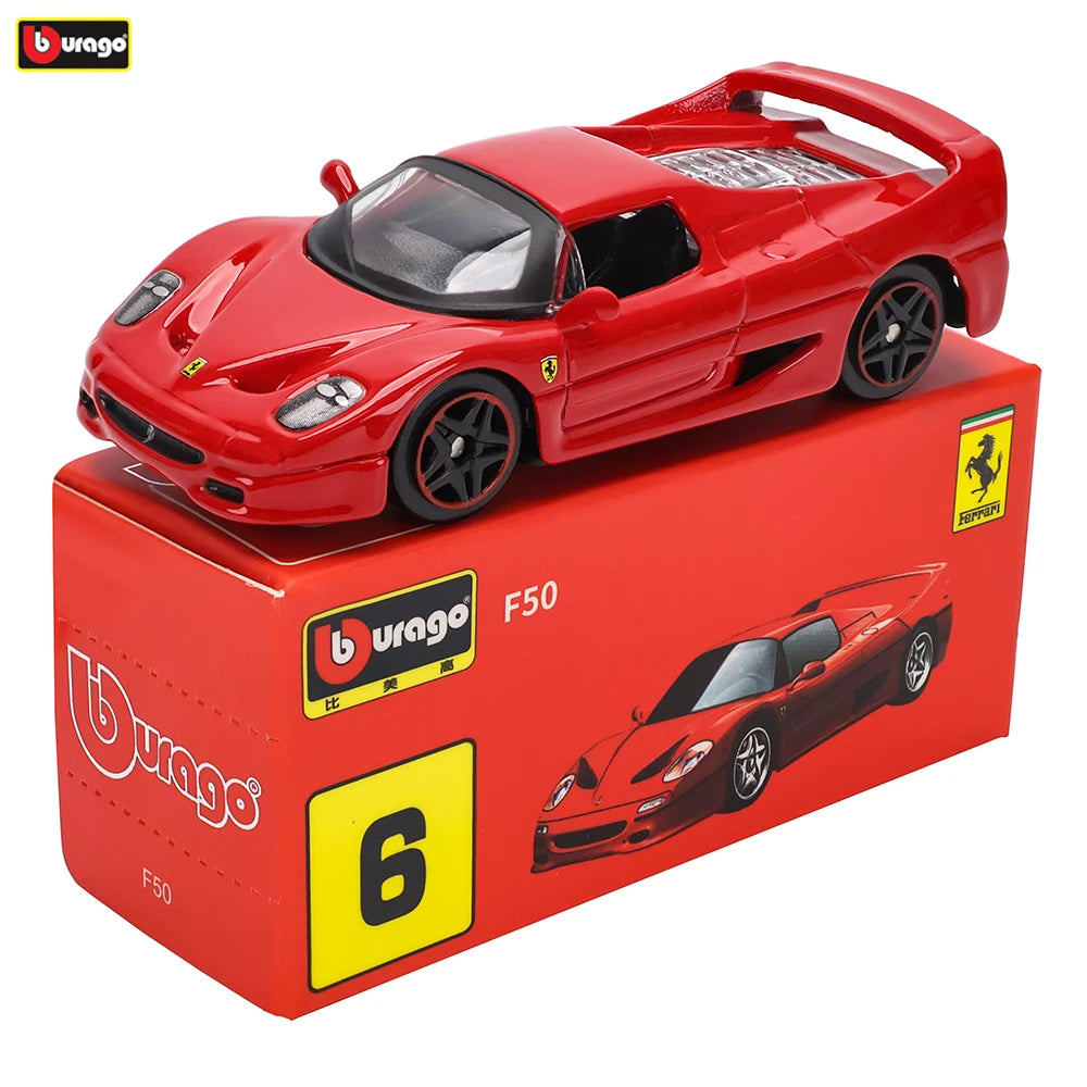 Bburago Ferrari Model Car, 1:64 Scale Diecast Metal Collectible with Daytona SP3, 488 GTB, F50 and More Sports Car Options for Display and Gifts