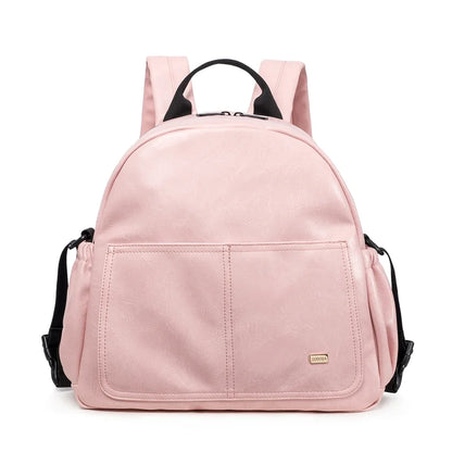 Nappy Changing Backpack by Soboba with Front Slip Pockets, Side Storage and Top Handle, Solid-Color Diaper Bag for Baby Essentials and Parent Outings