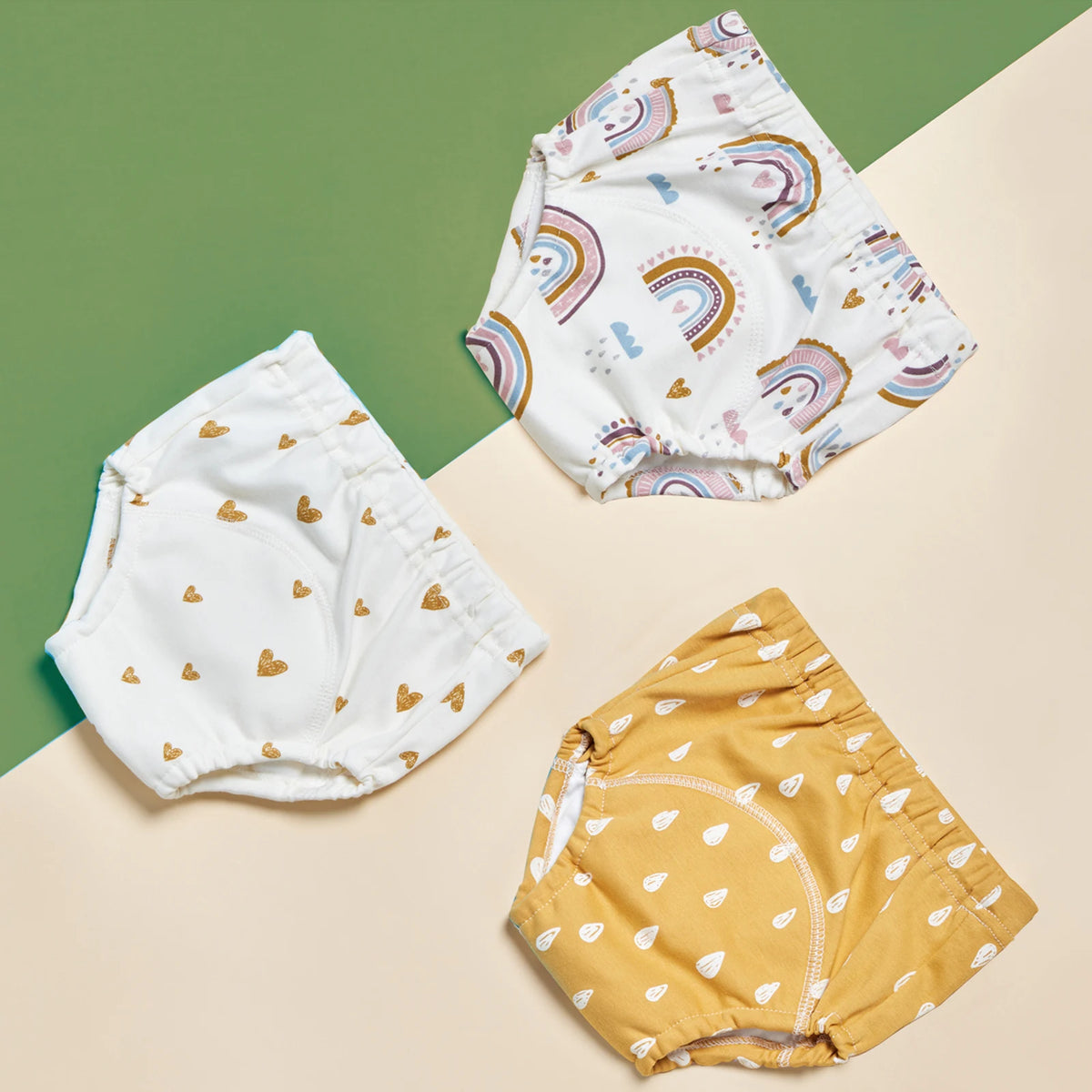 6-Layer Cotton Training Pants, 3-Pack Reusable Toddler Potty Underwear with Elastic Waist and Printed Designs in 90 cm and 100 cm Size Options