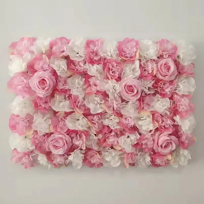 Artificial Flower Wall Panels with Fabric Roses, 40 x 60 cm Reusable Floral Backdrop for Baby Showers, Weddings, Birthdays & Home Decor