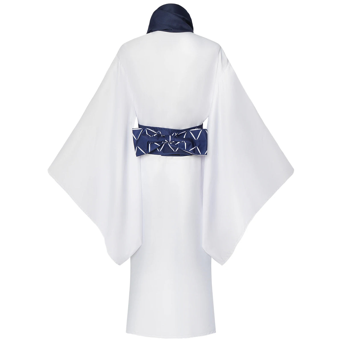 Ryomen Sukuna Cosplay Costume for Adults, White Kimono-Style Robe with Dark Trim, Neckwear and Patterned Waist Belt for Halloween and Anime Events