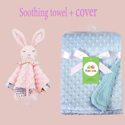 Embroidered Name Baby Blanket and Animal Comforter Options, Personalized Minky Bubble-Texture Keepsake with Single-Item and Two-Piece Gift Choices
